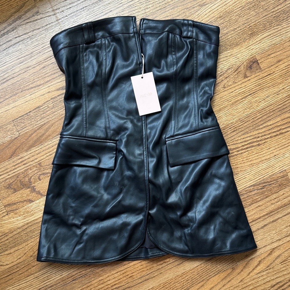 Alexis Black Faux Leather Dress